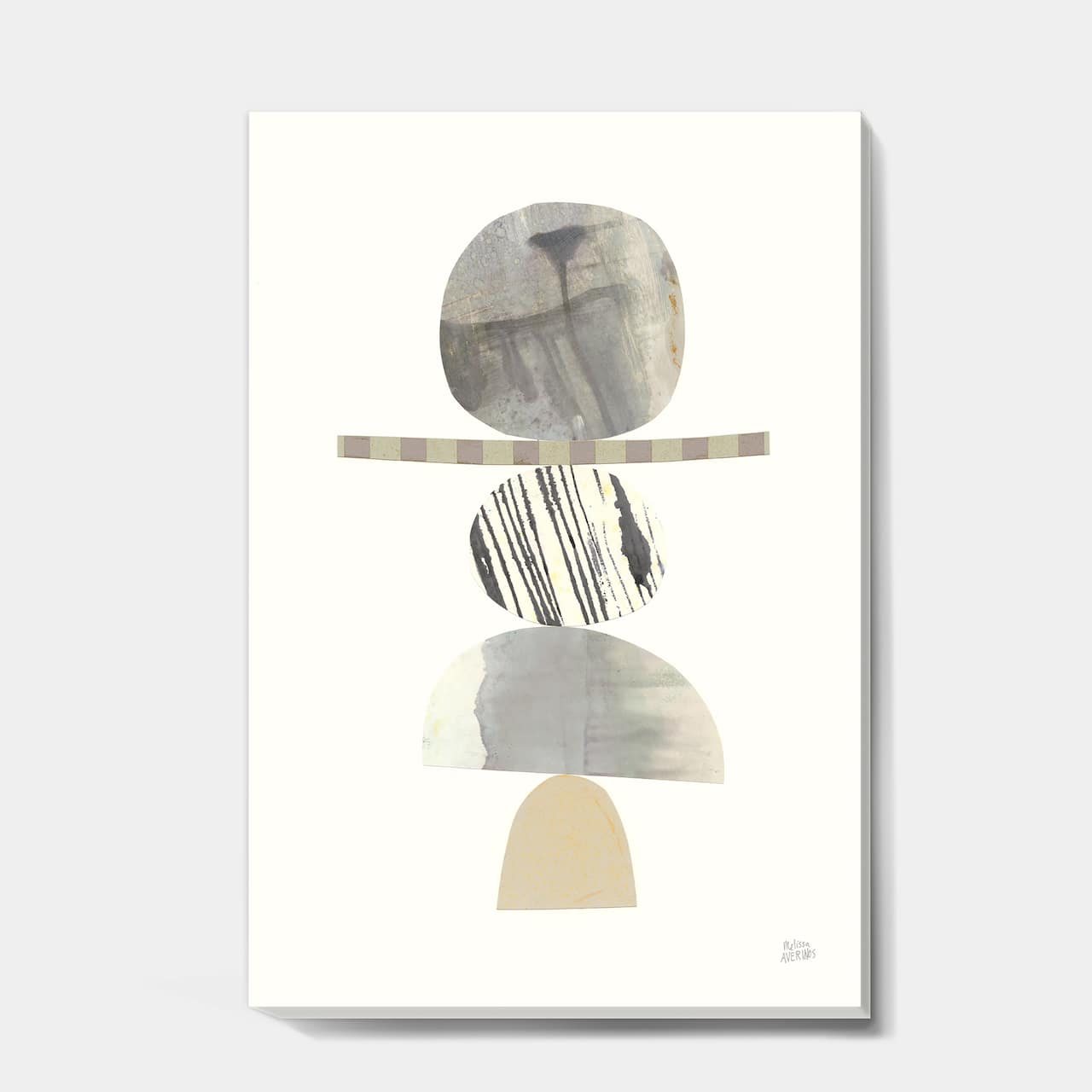 Designart - Geometric Balance Neutral I - Shabby Chic Canvas Art
